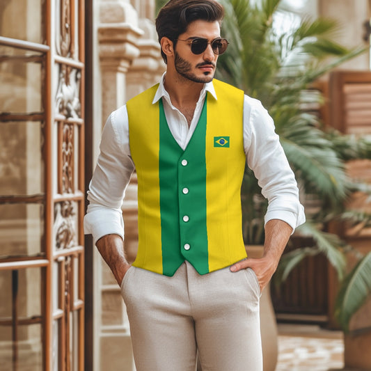 Brazil Flag Suit vest jacket