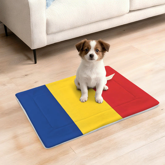 Romania Flag Inspired Pet Mat 25x18inch (Made in the USA)