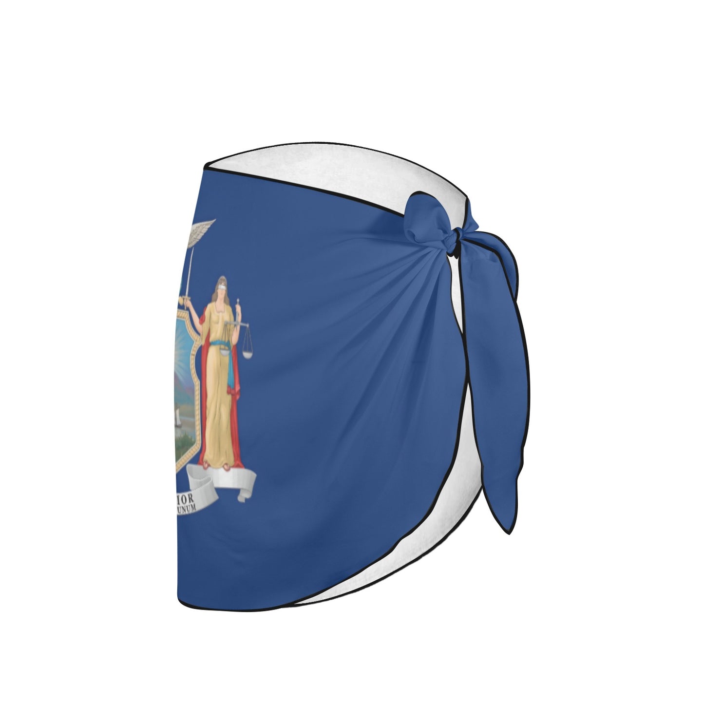 Blue sarong with New York design, Luv My Flag.