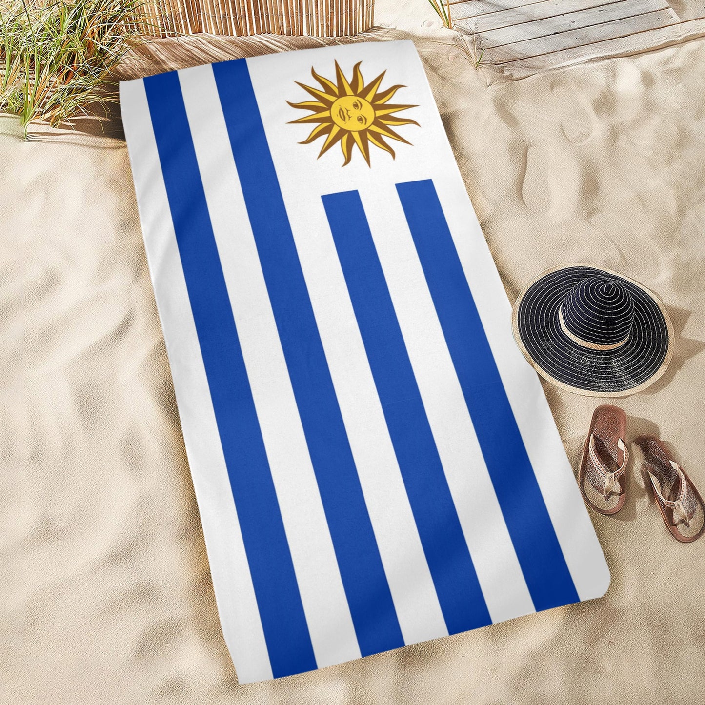 Uruguay Flag Beach Towel 31"x71" (Made in USA)