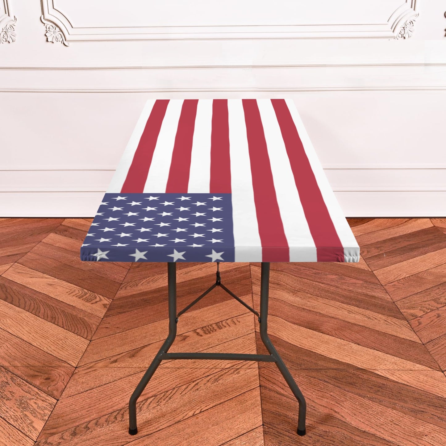 USA/American Flag Inspired Custom Elastic Fitted Tablecloth 72x30 inch (Made in the USA)