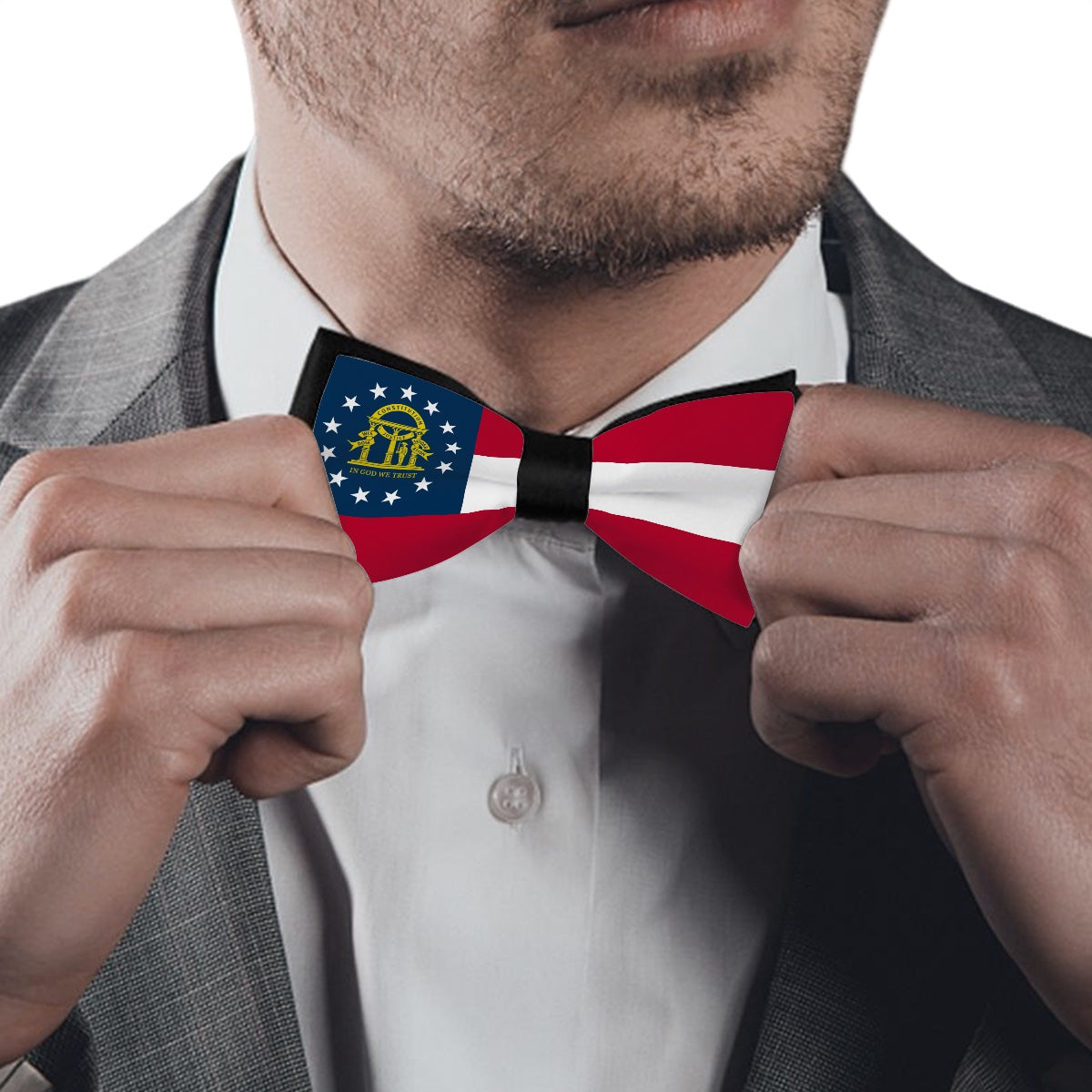 Georgia Flag Inspired Bow Tie – Look Sharp, Show your Columbian Pride