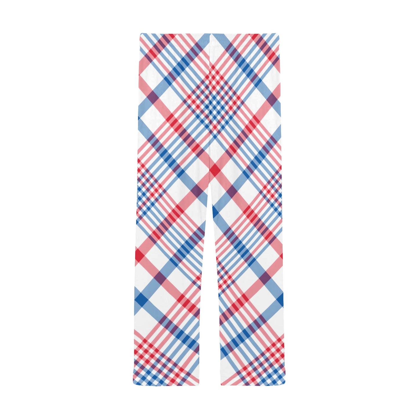 USA/American Flag Inspired Plaid Pattern Men’s Pajama Trousers with Pockets (Made in the USA)