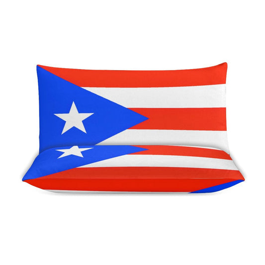 Puerto Rico Flag Inspired 3-Piece Bedding Set (1 Duvet Cover + 2 Pillow Shams) – 102"×90"