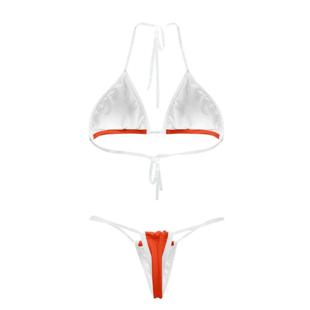 Switzerland Flag Inspired Transparent String Thong Bikini
