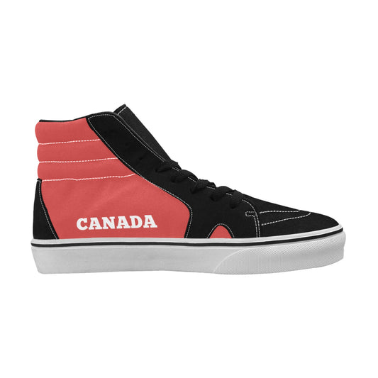 Canada Flag Inspired Men's High Top Canvas Shoes
