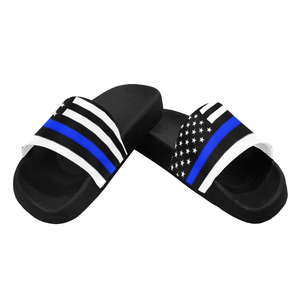 Thin Blue Line Flag Men's Slide Sandals