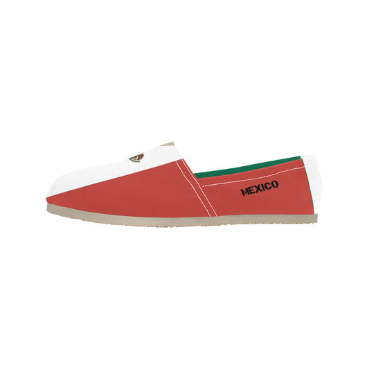 Mexico Flag Inspired Women's Canvas Slip-On Shoes