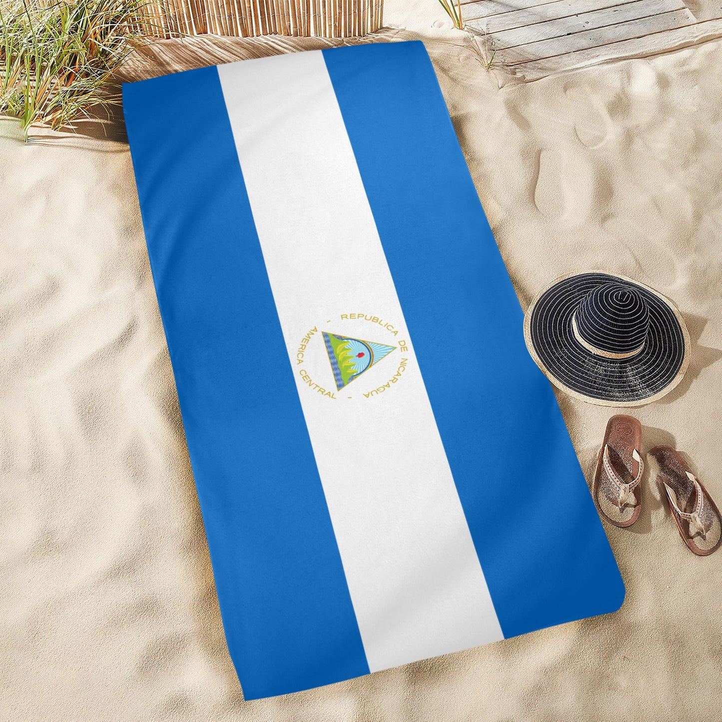 Nicaragua Flag Beach Towel 31"x71" (Made in USA)