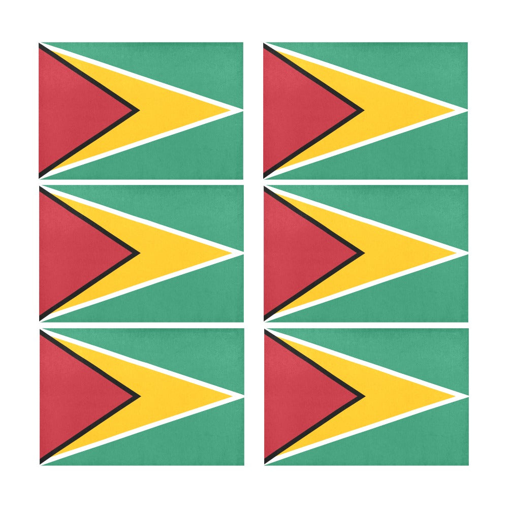 Guyana Flag Placemats 12" x 18" (Set of 6)