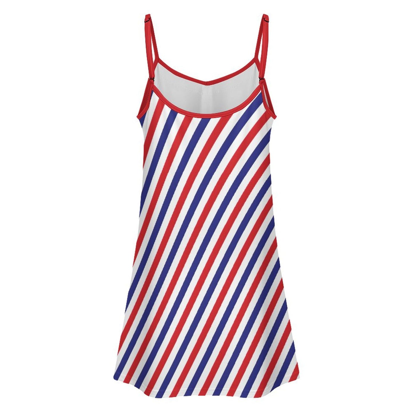 USA/American Flag Inspired Stars and Stripes Pattern Lace Trim Camisole Nightgown