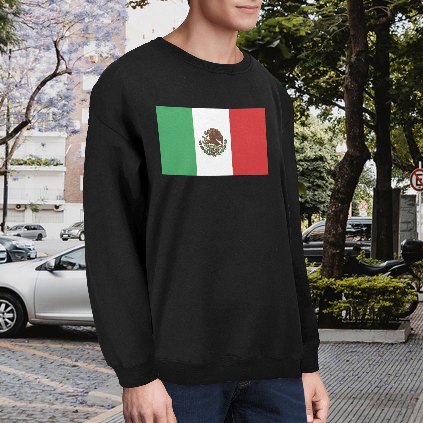 Mexico Flag Unisex Fleece Sweatshirt (Made in the USA)