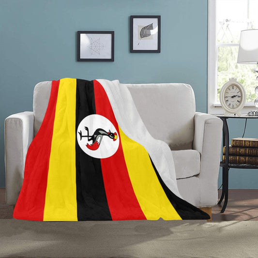 Cozy Luv My Flag blanket featuring Uganda flag design.