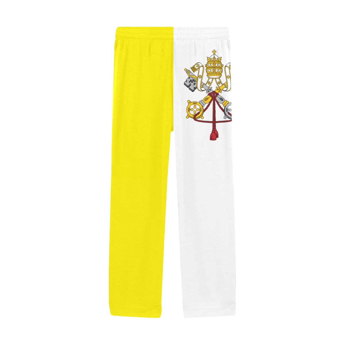 Vatican City Flag Inspired Men’s Pajama Trousers with Pockets (Made in the USA)
