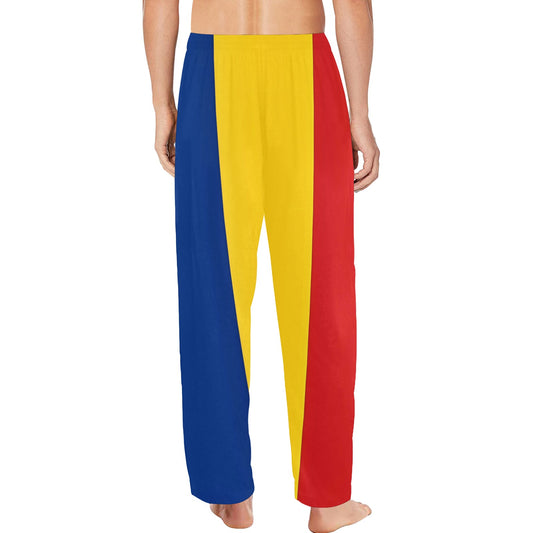 Romania Flag Inspired Men’s Pajama Trousers with Pockets (Made in the USA)