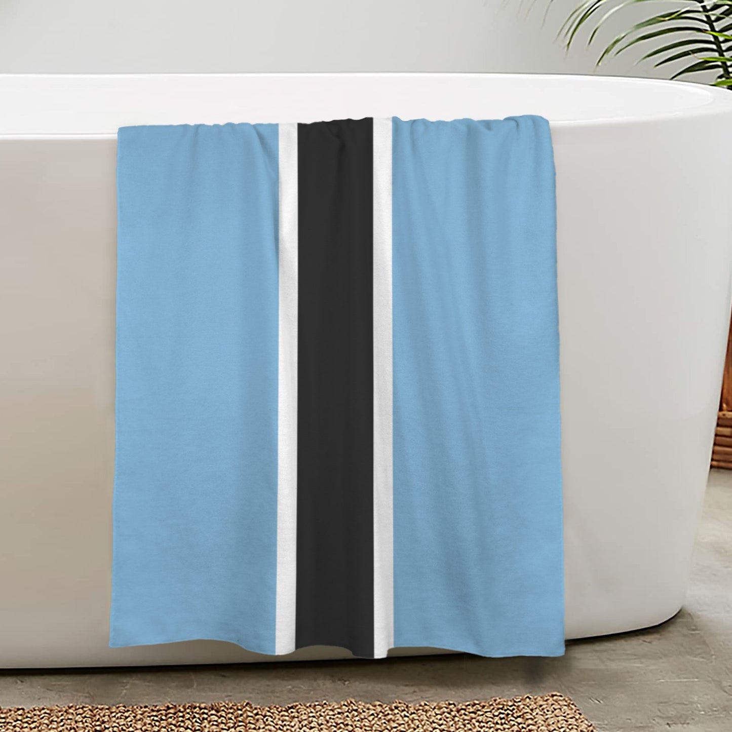 Botswana Flag Inspired Custom Bath Towel 29"x58"(Made in USA)