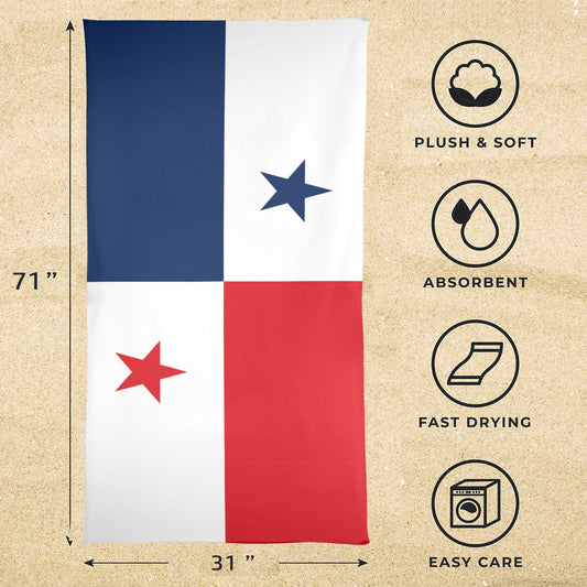 Panama Flag Beach Towel 31"x71" (Made in USA)
