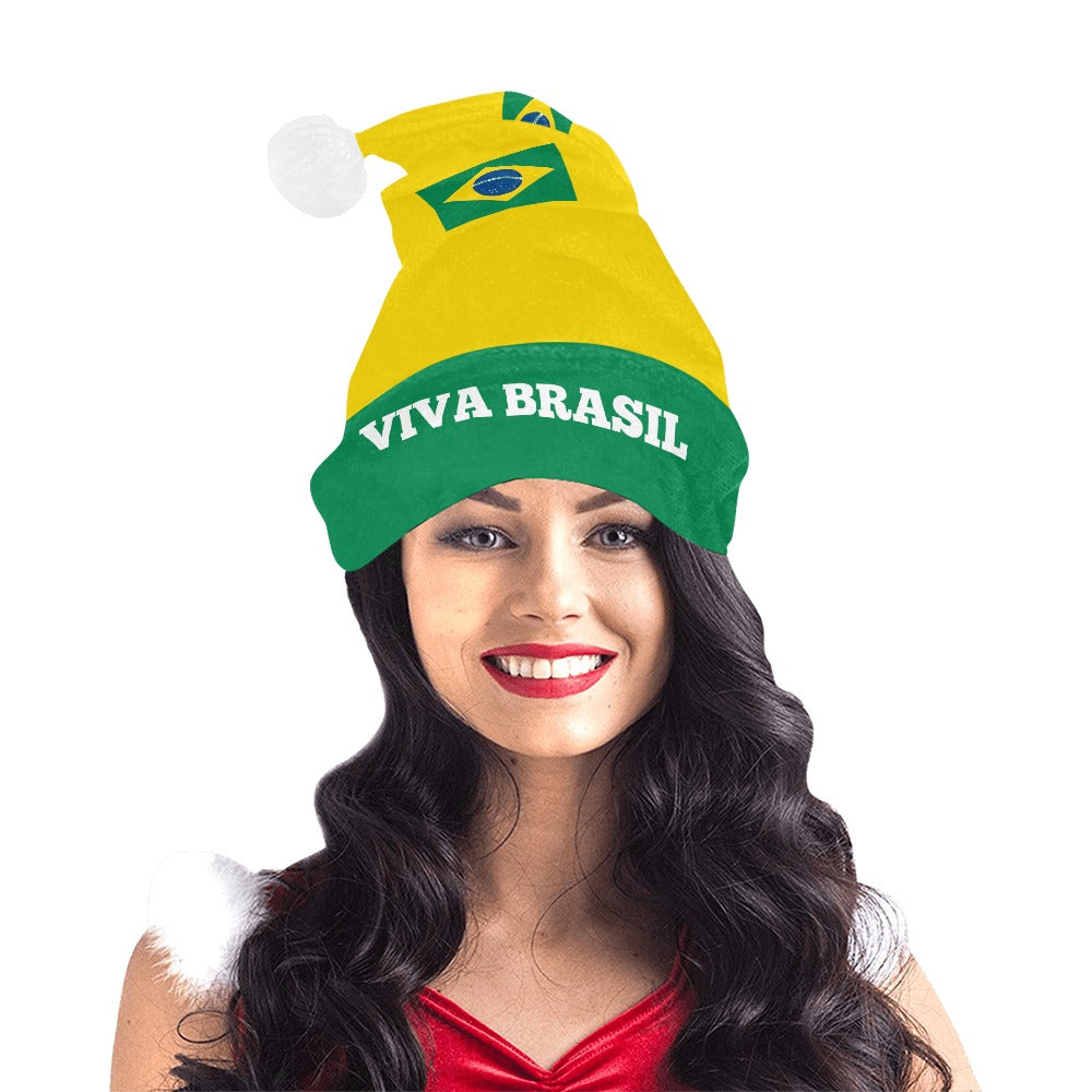 Brazil Flag Christmas Santa Hat
