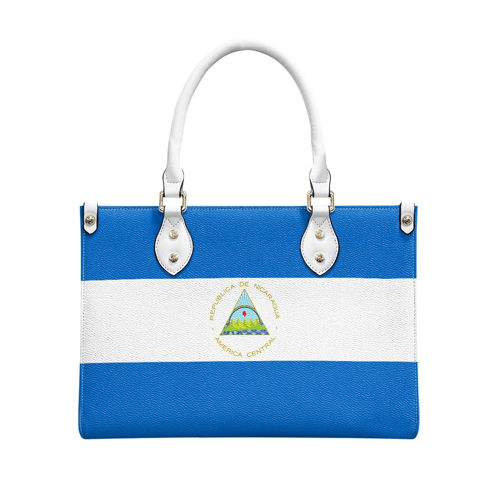 Nicaragua Flag Bag With Elegancia – PU Leather Purse for Daily Bravura - Luv My Flag