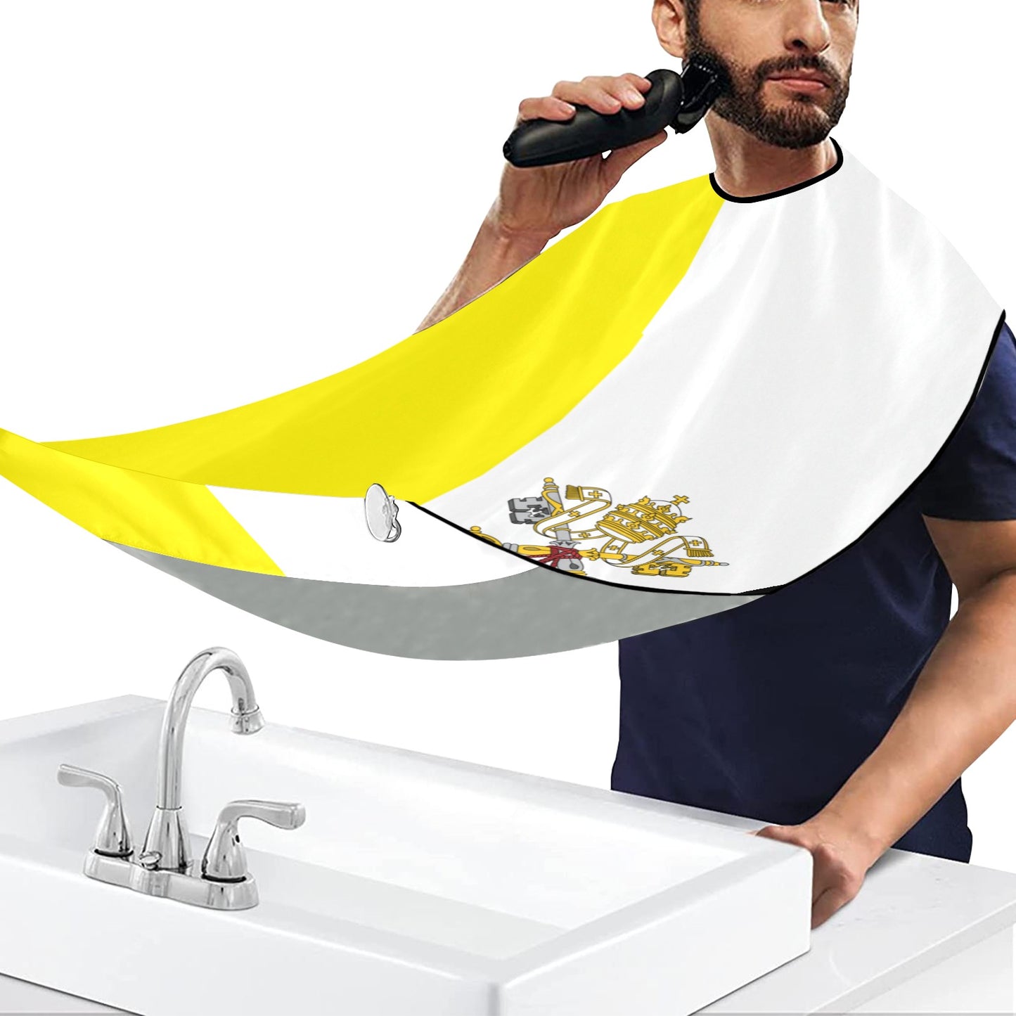 Vatican City Flag Beard Bib Apron for Men Shaving & Trimming