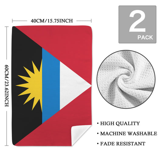 Antigua and Barbuda Flag Inspired Kitchen Towel 40X60cm (Pack of 2) | Printed In the USA