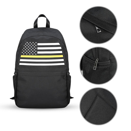 Thin Gold Line Flag Inspired Casual Backpack Printed in the USA