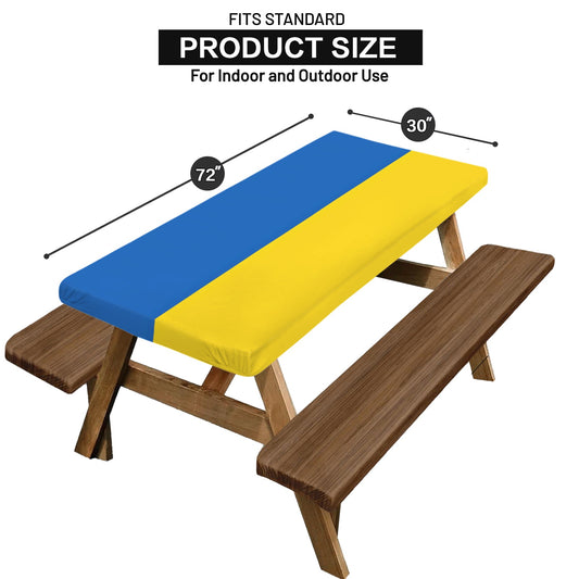 Ukraine Flag Picnic Table Cover (72" x 30") (Made in the USA)