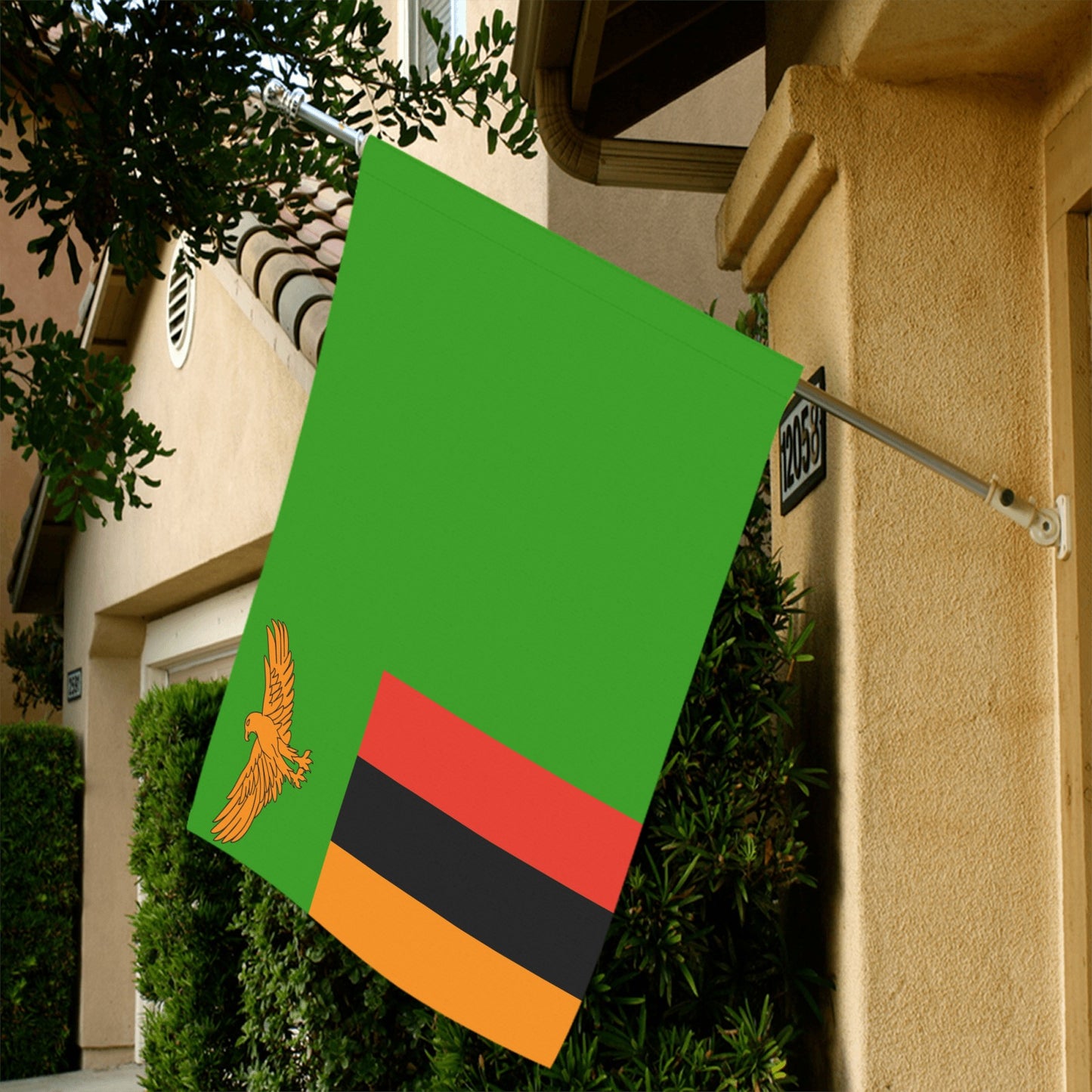 Luv My Flag, Zambian flag hung outside a house.