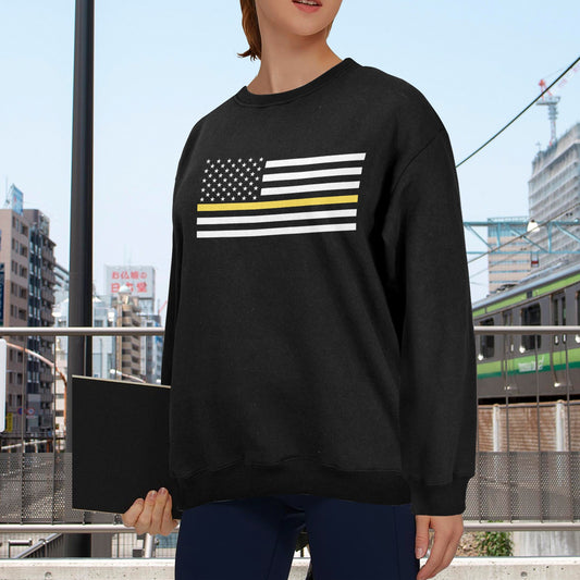 Thin Gold Line Flag Unisex Fleece Sweatshirt (Made in the USA)