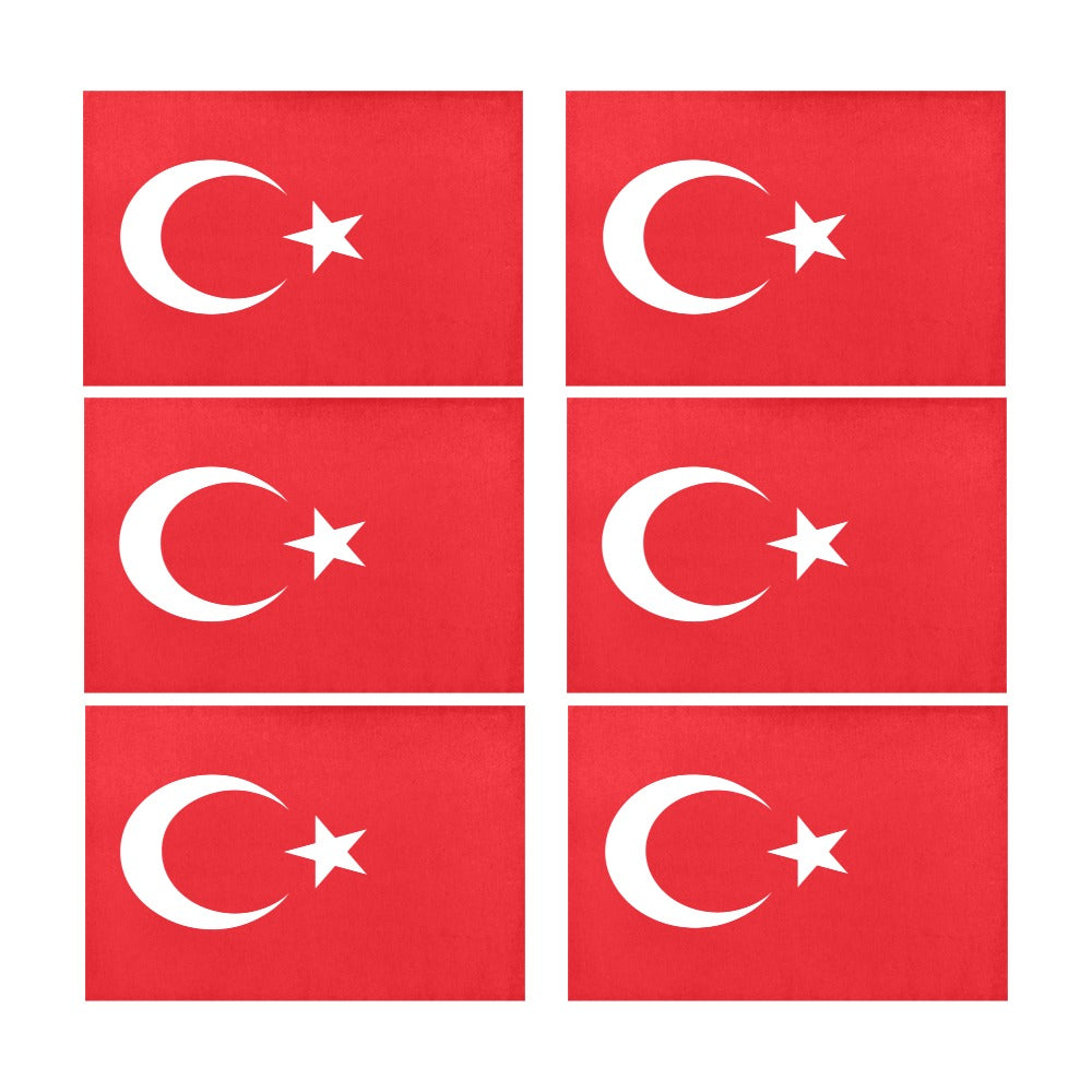 Turkey Flag Placemats 12" x 18" (Set of 6)