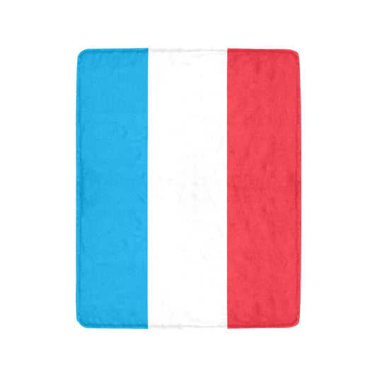 Luv My Flag blanket featuring vertical blue, white, red stripes.