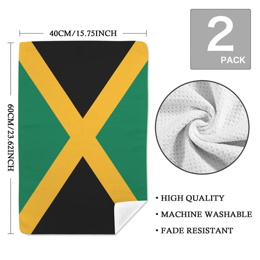 Jamaica Flag Inspired Kitchen Towel 40X60cm (Pack of 2) (Made in the USA)