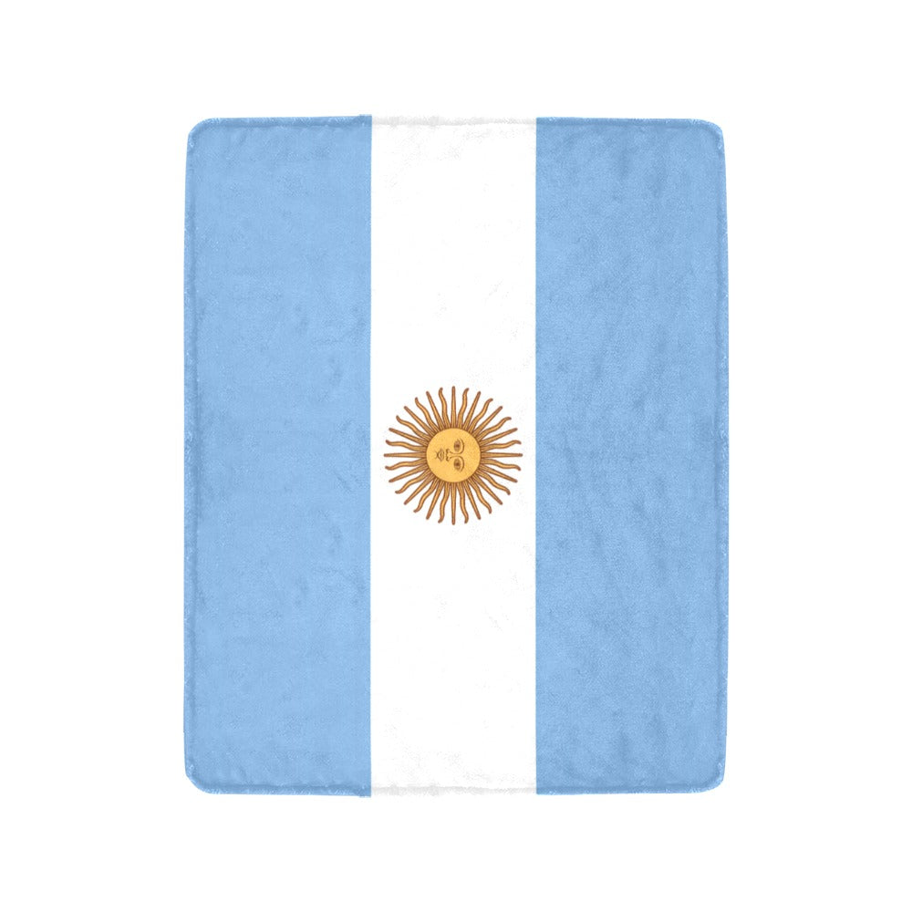 Luv My Flag cozy blanket featuring the Argentina flag design.