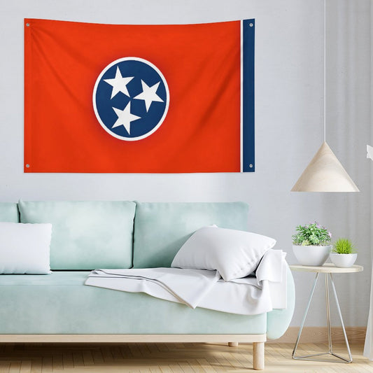 Tennessee Flag Inspired Wall Mount Flag with Four Grommets (35x59 in)