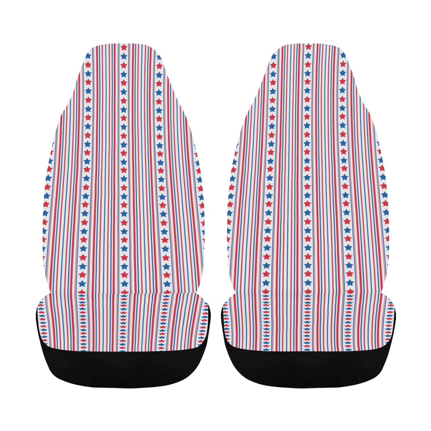 USA/American Flag Inspired Stars and Stripes Pattern Car Seat Cover Airbag Compatible(Set of 2)