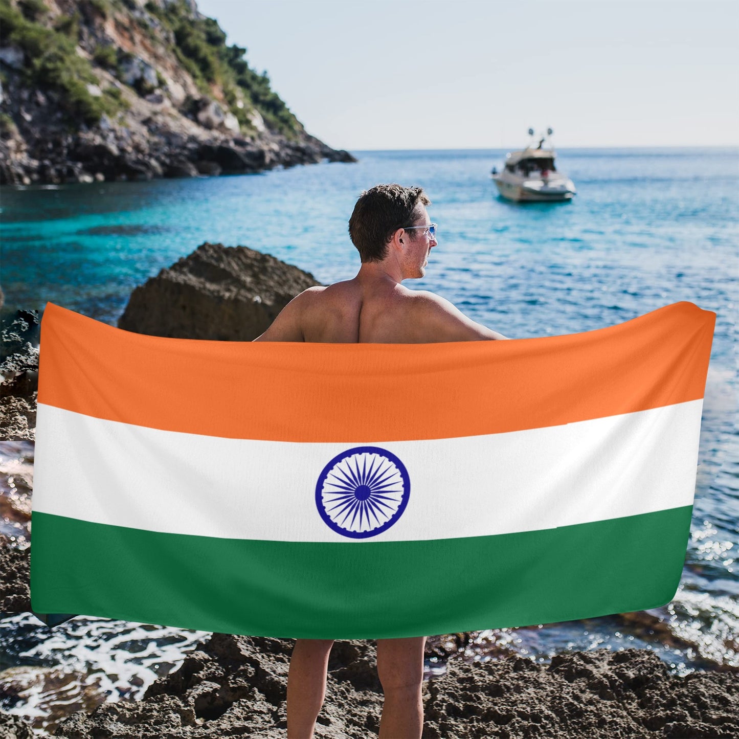 India Flag Beach Towel 31"x71" (Made in USA)