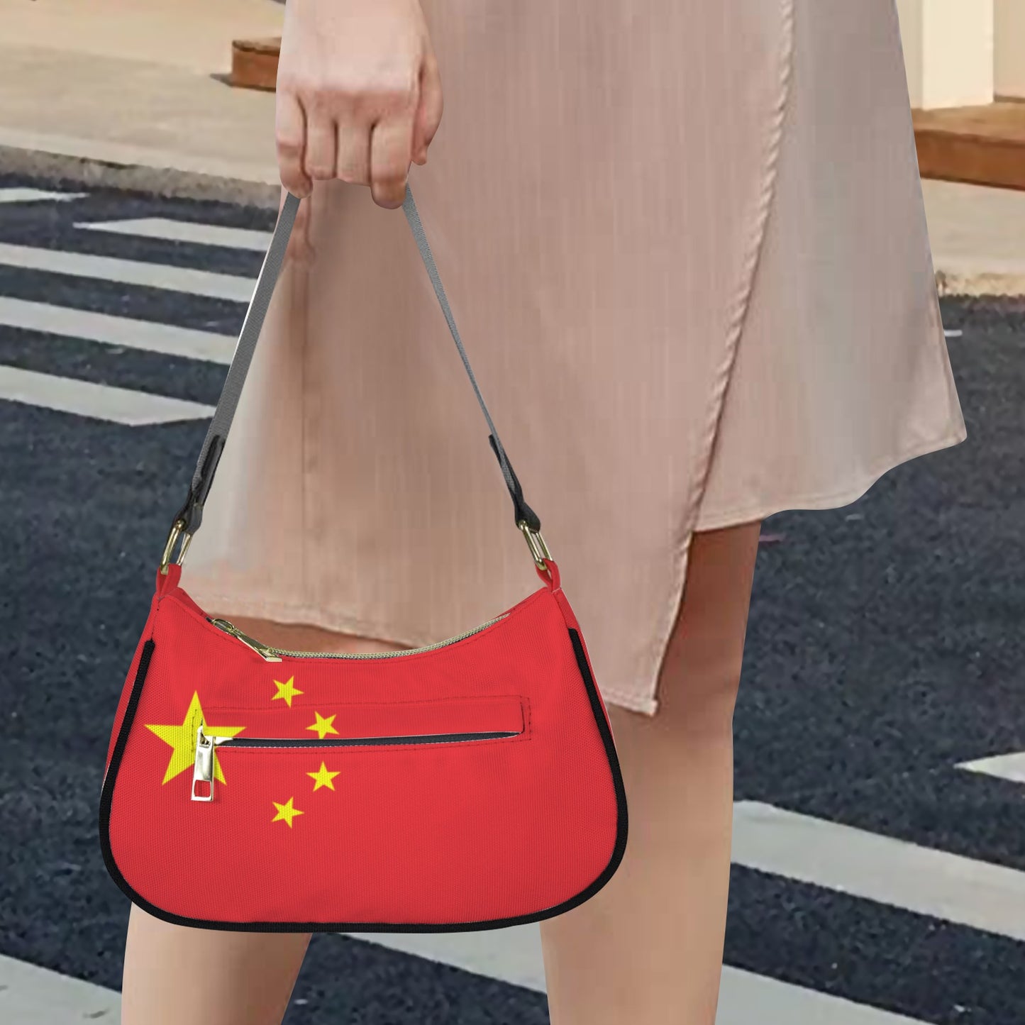 China Flag Inspired Women's Shoulder Bag