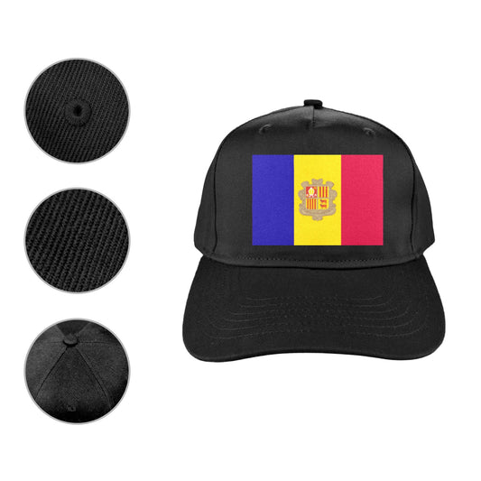 Andorra Flag Inspired Baseball Cap | Printed in the USA
