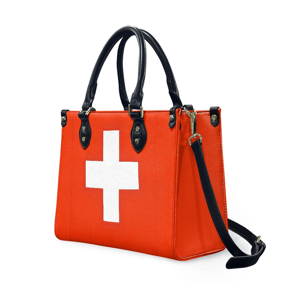 Switzerland Flag Bag With Alpine Swag – PU Leather Purse With Sleek Tag - Luv My Flag