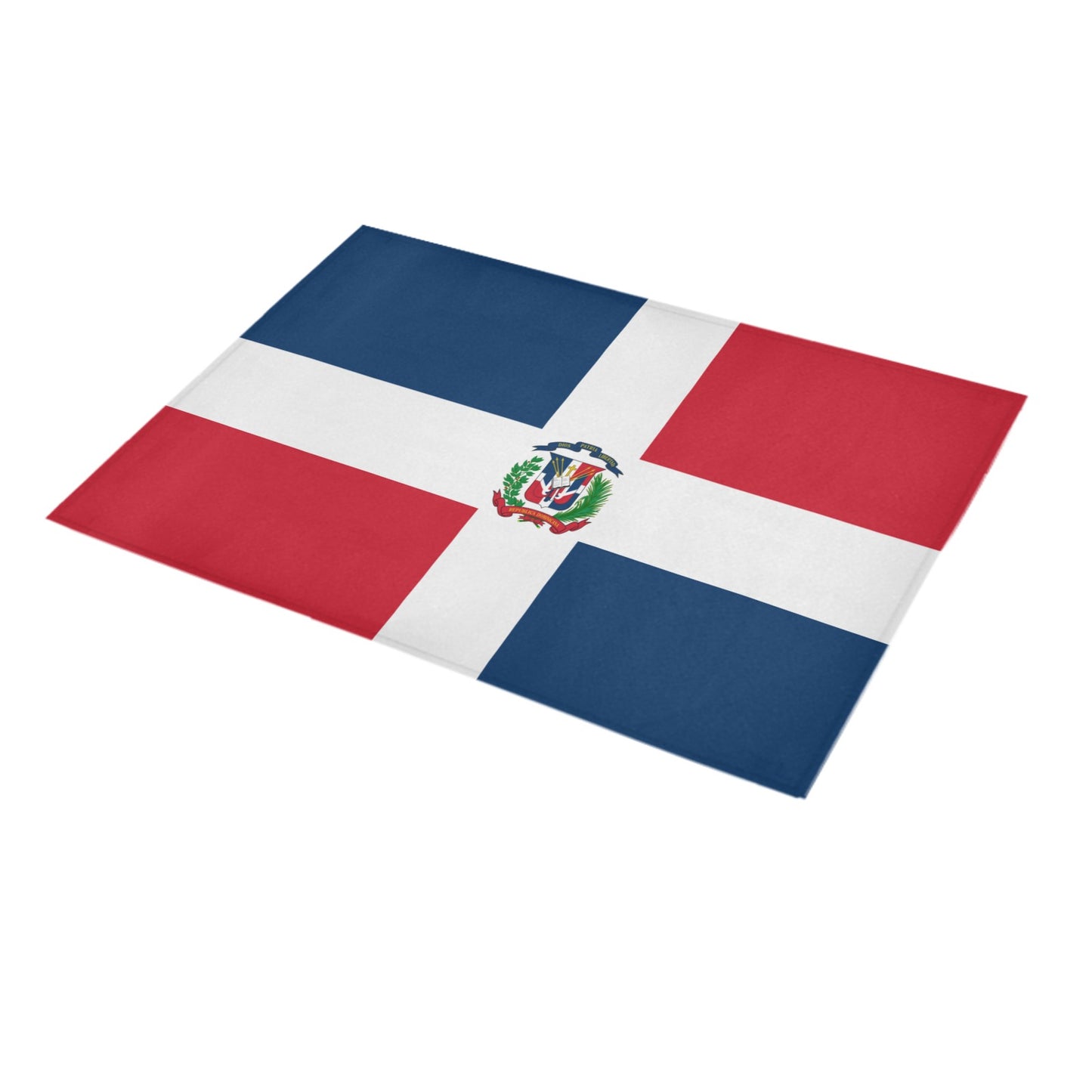 Dominican Republic Flag Inspired Doormat 30" x 18" (Sponge Material)