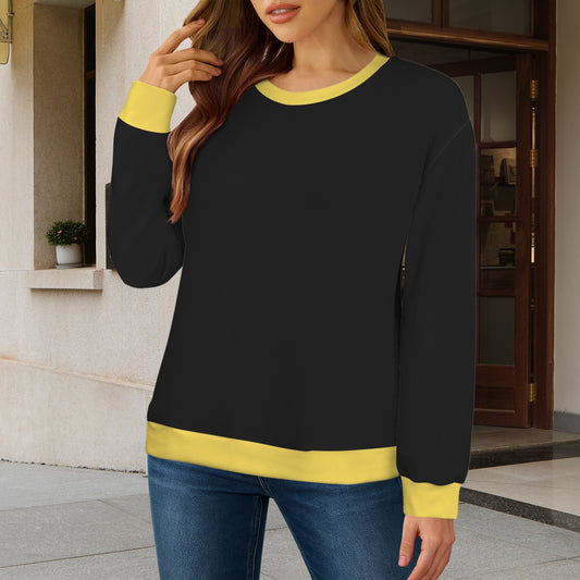 Thin Gold Line Flag Inspired Women's Crew Neck Sweater Printed in the USA