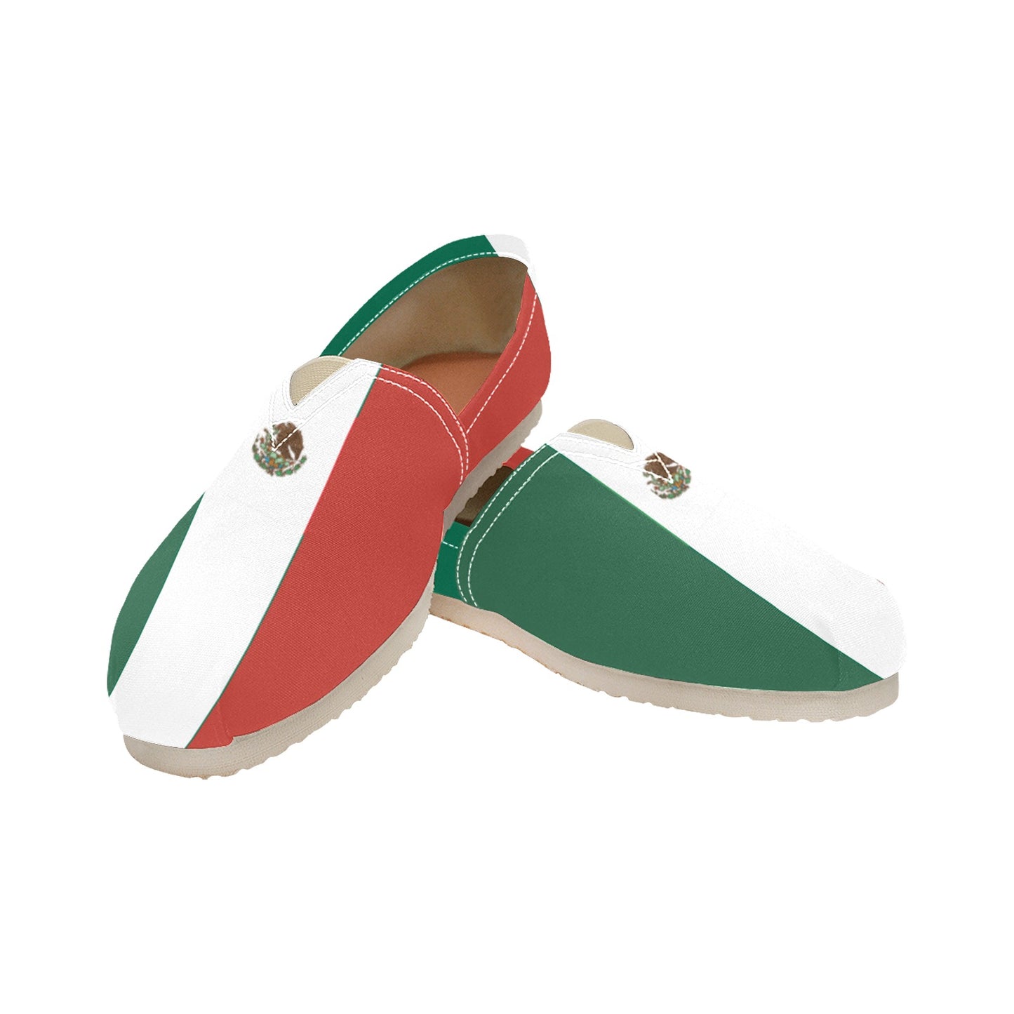Mexico Flag Inspired Women's Canvas Slip-On Shoes