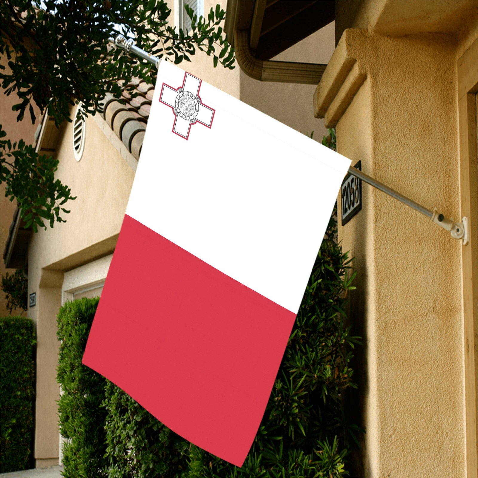 House displaying Luv My Flag's red and white flag.