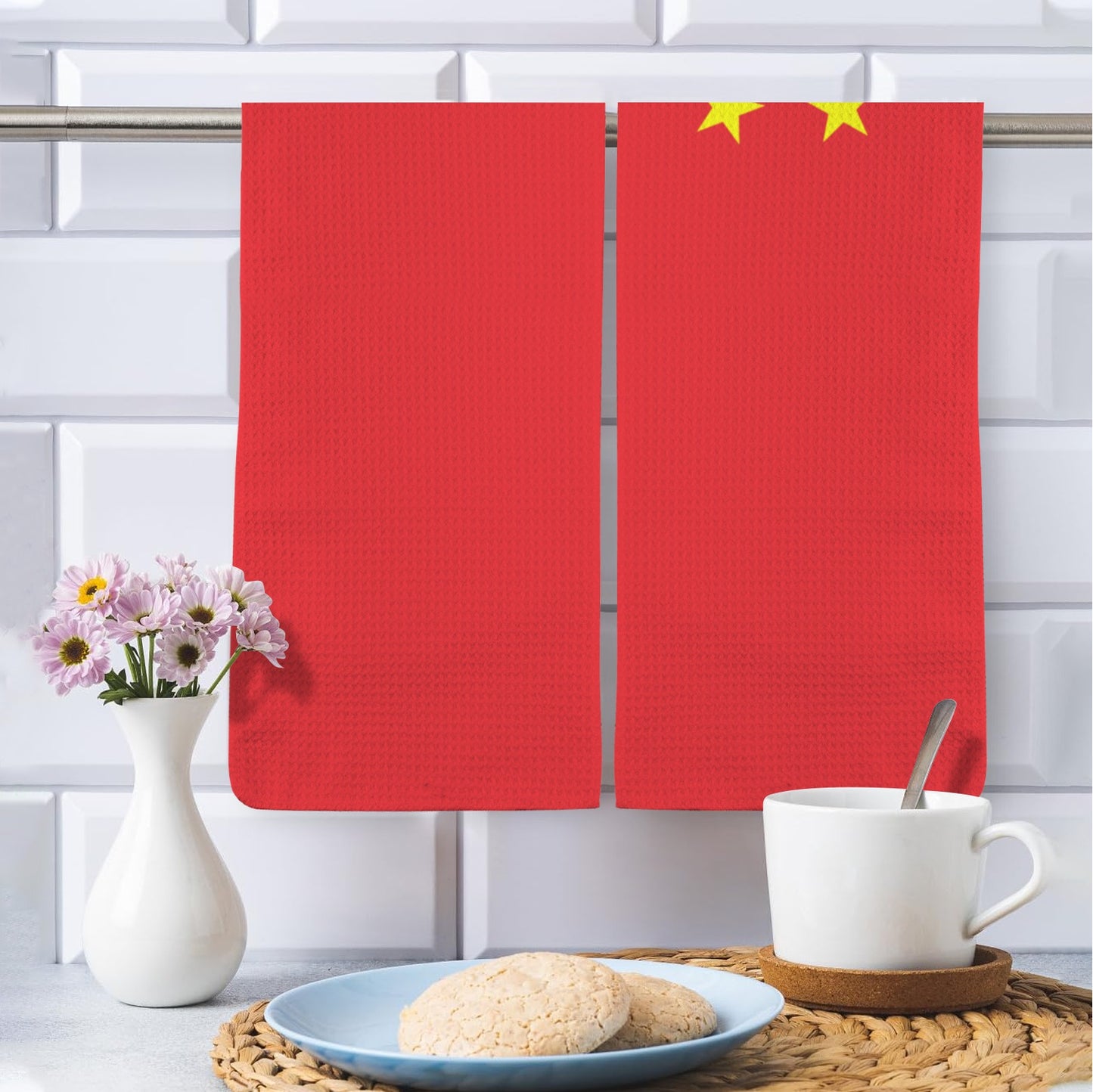 China Flag Inspired Kitchen Towel 40X60cm (Pack of 2) (Made in the USA)