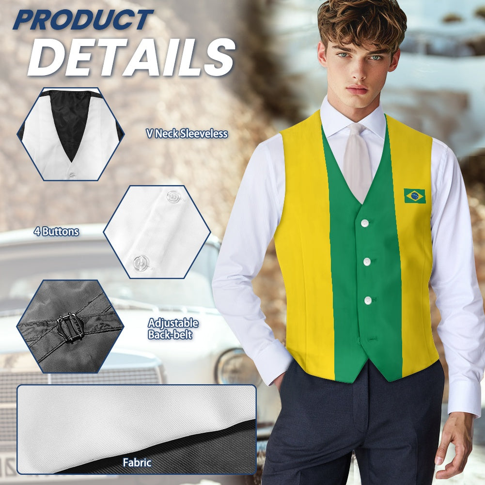 Brazil Flag Suit vest jacket