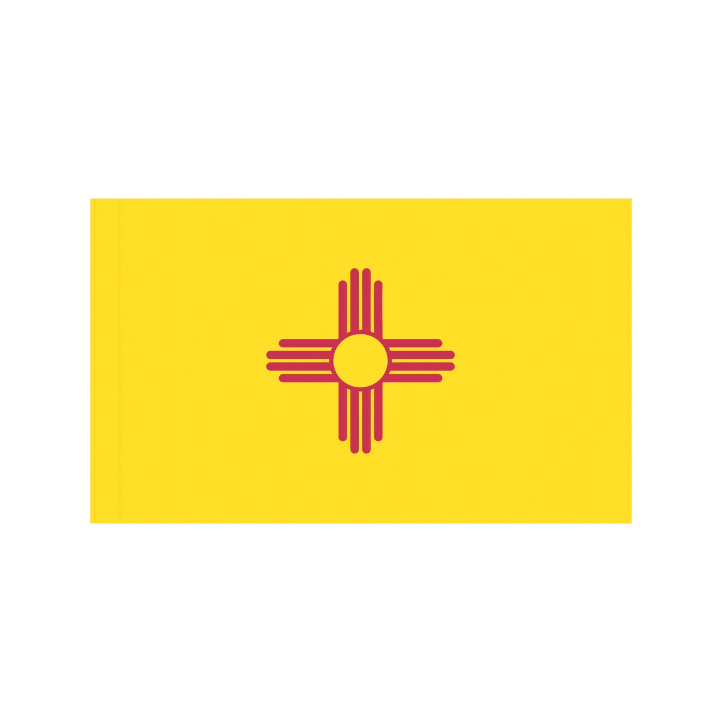 Yellow flag with red Zia sun symbol, Luv My Flag.