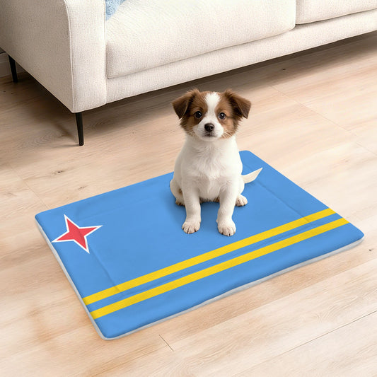 Aruba Flag Inspired Pet Mat 25x18inch (Made in the USA)