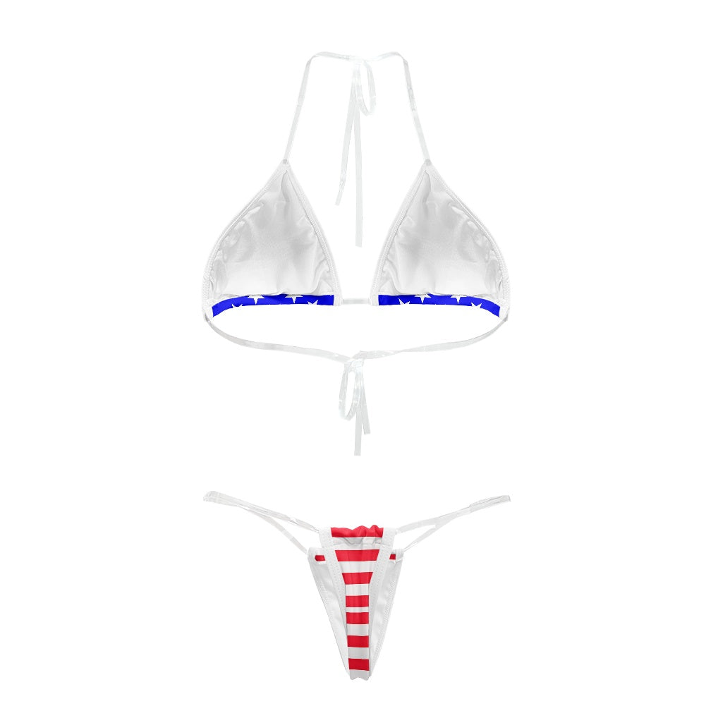 USA/American Flag Inspired Transparent String Thong Bikini Style-3