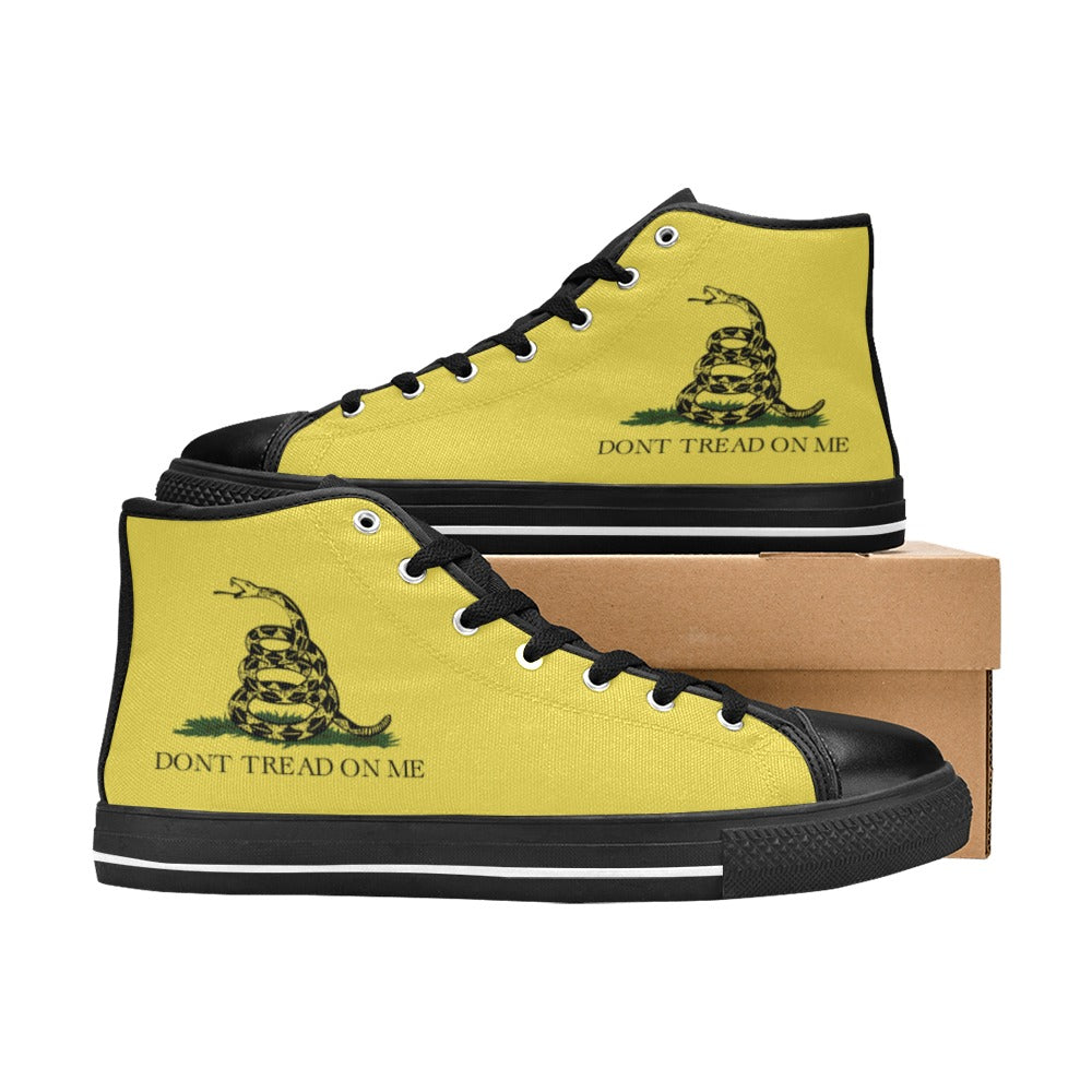 Gadsden Flag Mens High Top Canvas Shoes