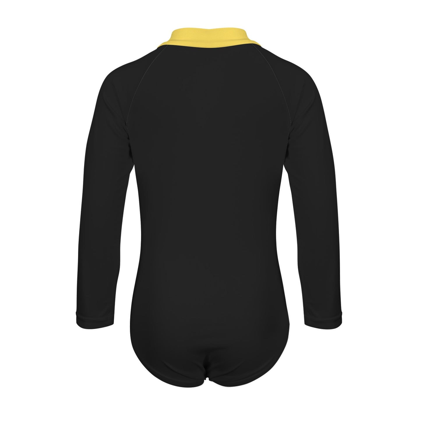 Thin Gold Line Flag Inspired Big Girls' Long Sleeve One-Piece Swimsuit